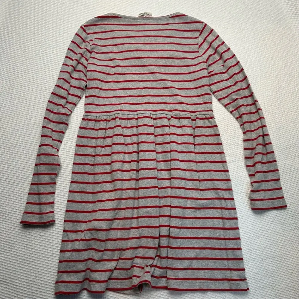 Mini Boden striped ruffle detail dress 9-10